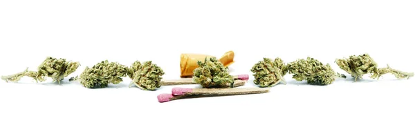 Marihuana Seca Fósforos Concepto Drogadicción Concepto Marihuana Medicinal — Foto de Stock