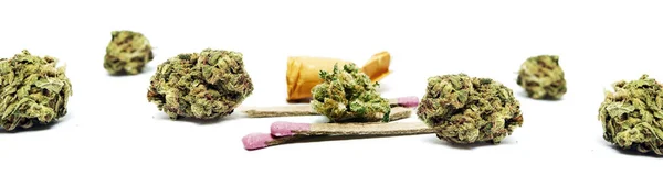 Gedroogde Marihuana Wedstrijden Drugsverslaving Concept Medisch Marihuana Concept — Stockfoto