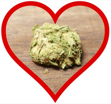 Esrar ve Esrar, kalp ile kavramsal poster.