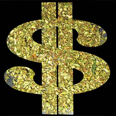 Esrar ve Esrar, dolar para ile kavramsal poster.