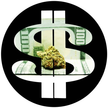 Esrar ve Esrar, dolar para ile kavramsal poster.