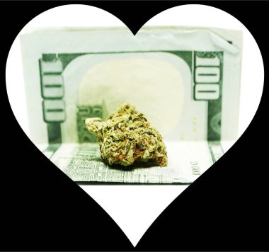 Esrar ve Esrar, kalp ile kavramsal poster.