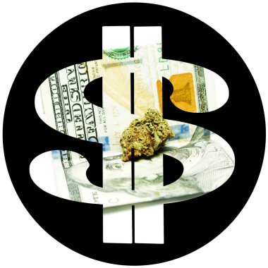 Esrar ve Esrar, dolar para ile kavramsal poster.