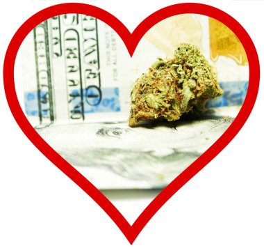 Esrar ve Esrar, kalp ile kavramsal poster.