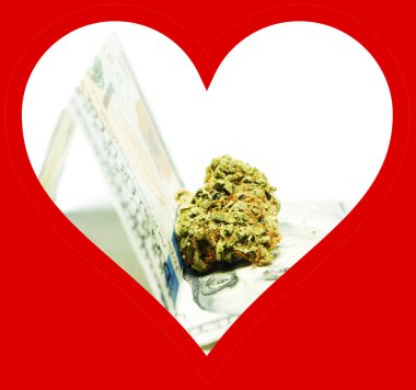 Esrar ve Esrar, kalp ile kavramsal poster.