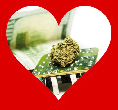 Esrar ve Esrar, kalp ile kavramsal poster.