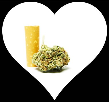 Esrar ve Esrar, kalp ile kavramsal poster.