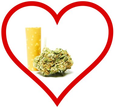 Esrar ve Esrar, kalp ile kavramsal poster.