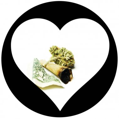 Esrar ve Esrar, kalp ile kavramsal poster.