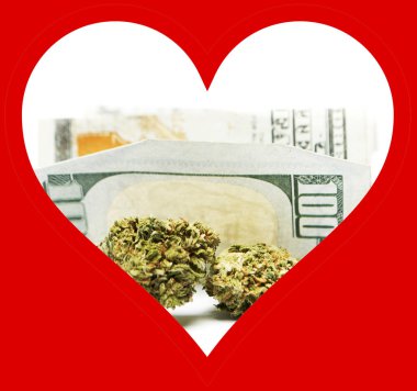 Esrar ve Esrar, kalp ile kavramsal poster.