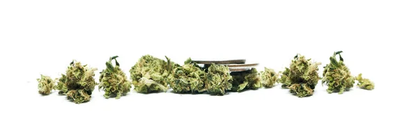 Marihuana Seca Fósforos Concepto Drogadicción Concepto Marihuana Medicinal — Foto de Stock