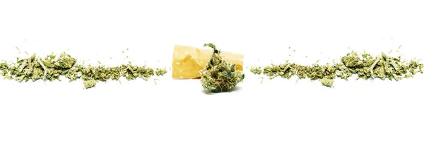 Droga Marijuana Isolata Sfondo Bianco — Foto Stock