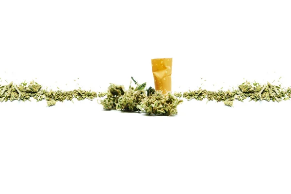 Léky Marihuanu Izolované Bílém Pozadí — Stock fotografie
