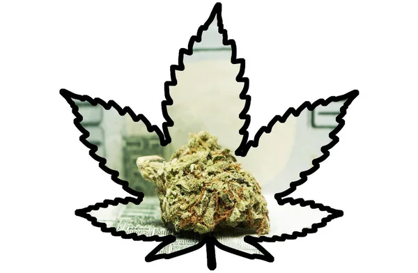 Marijuana Och Cannabis Begreppsmässig Affisch — Stockfoto