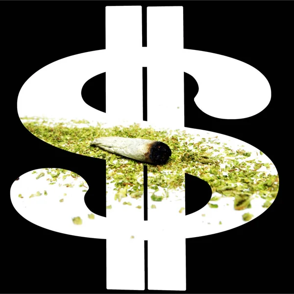 Marijuana Cannabis Conceptual Poster Dollar Money — Stock Photo, Image