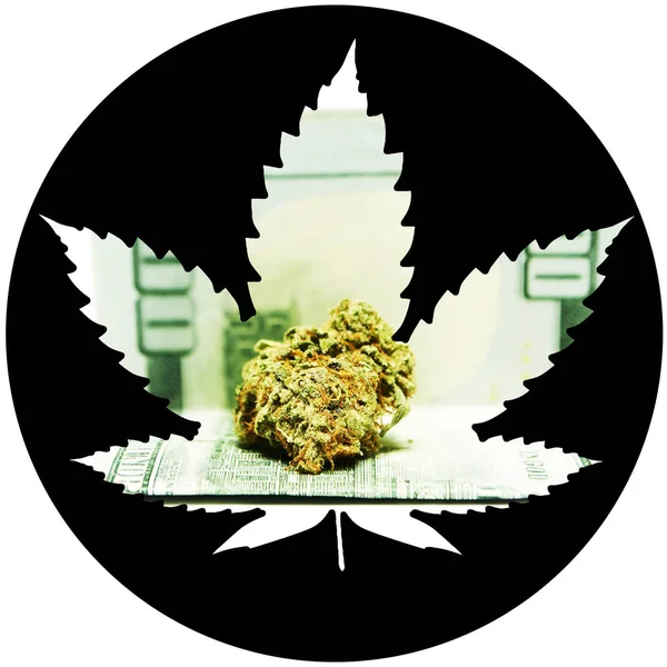 Marijuana Cannabis Cartaz Conceptual — Fotografia de Stock