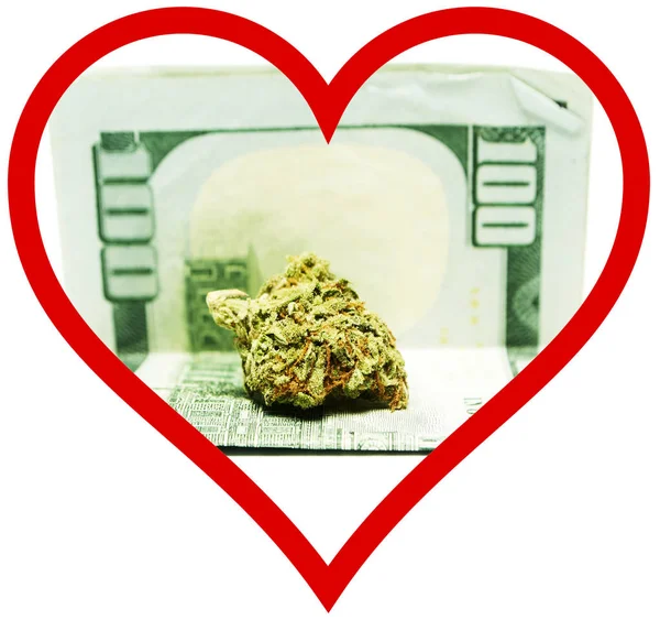 Marihuana Cannabis Cartel Conceptual Con Corazón —  Fotos de Stock