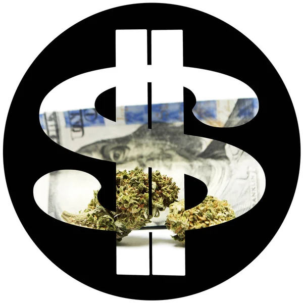 마리화나와 대마초 돈으로 포스터 — 스톡 사진