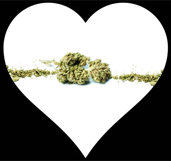 Marihuana Cannabis Cartel Conceptual Con Corazón —  Fotos de Stock