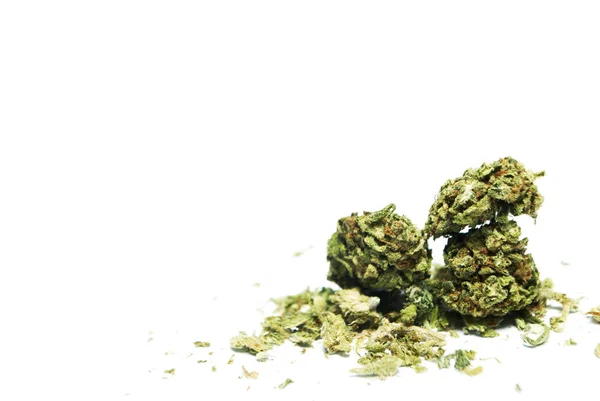 Kurutulmuş Marijuana Uyuşturucu Bağımlılığı Kavramı Tıbbi Esrar Kavramı — Stok fotoğraf