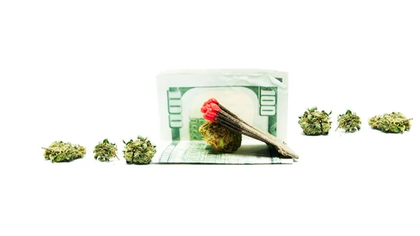 Marijuana Money Isolated White Background — Stock Photo, Image