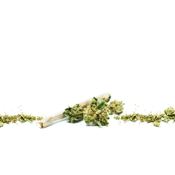 Torkad Marijuana Och Joint Narkotikamissbruk Koncept Medicinsk Marijuana Concept — Stockfoto