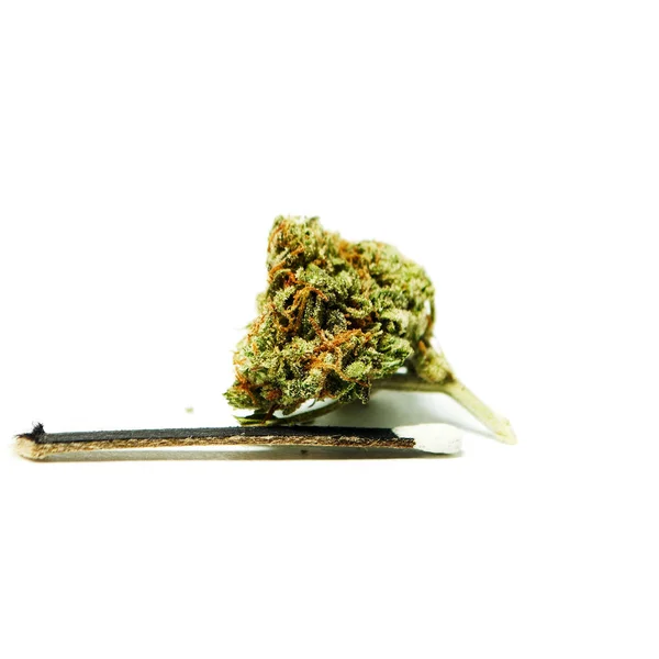 Marihuana Séchée Allumette Concept Toxicomanie Concept Marijuana Médicale — Photo