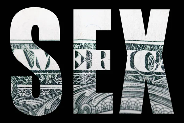 Sex Inscription Dollar Banknote Texture — Stock Photo, Image