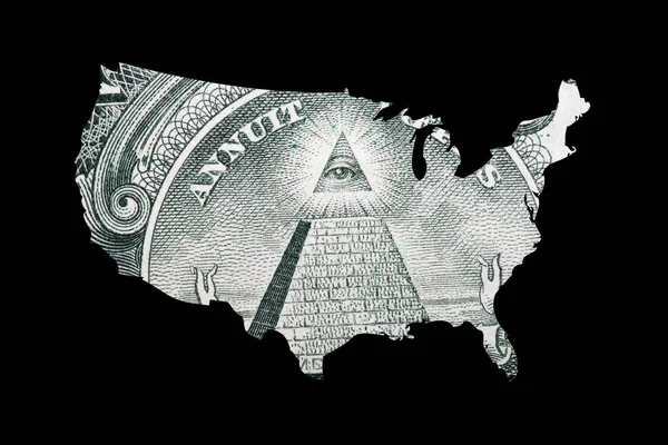 Dólar Textura Dentro Del Mapa Estados Unidos América Sobre Fondo — Foto de Stock