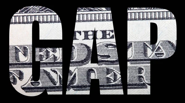 Gap Inscription Dollar Banknote Texture — Stock Photo, Image