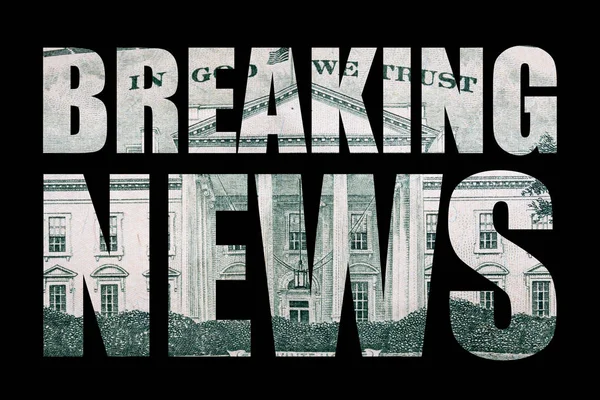 Breaking News Inscription Dollar Banknote Texture — Stock Photo, Image