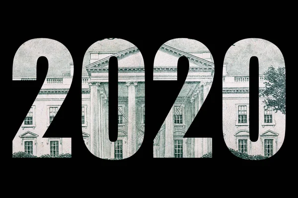 2020 Seçimleri Siyah Arka Plan Para — Stok fotoğraf