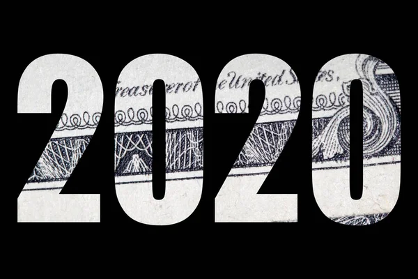 2020 Val Pengar Svart Bakgrund — Stockfoto