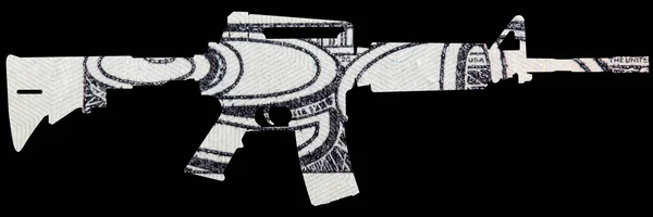 Vapen Och Pengar Representera Skottlossningar Amerika Form Automatisk Pistol Över — Stockfoto