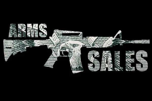 Arms Guns Weapons Sales Gun Control Image Text Money Black — Stock Photo, Image