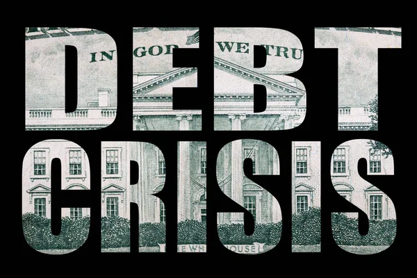 Επιγραφή Κρίσης Χρέους Υφή Τραπεζογραμματίου Στο Εσωτερικό — Φωτογραφία Αρχείου