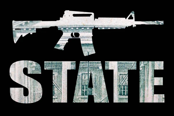 Zbraň Peníze Zastupuji Přestřelky Americe Tvar Automatické Pistole Nad Podrobnostmi — Stock fotografie