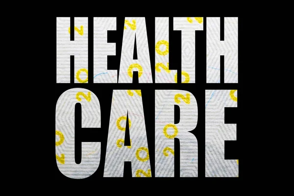 Inschrift Gesundheitswesen Mit Geld Auf Schwarzem Hintergrund — Stockfoto
