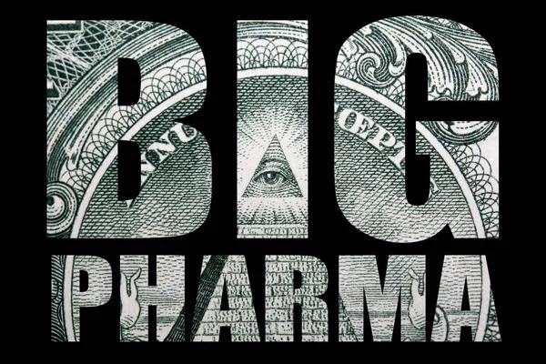 Big Pharma Penězi Černém Pozadí — Stock fotografie