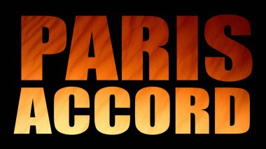 Siyah arka plan üzerine Paris anlaşması yazıtı