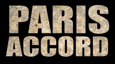 Paris anlaşması yazıt siyah arka plan üzerinde kaldırım ile yapılan