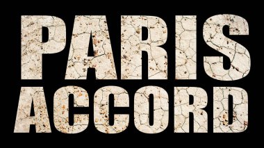 Paris anlaşması yazıt siyah arka plan üzerinde kaldırım ile yapılan