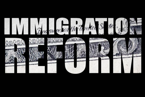 Reforma Migratoria Con Dinero Fondo Negro — Foto de Stock