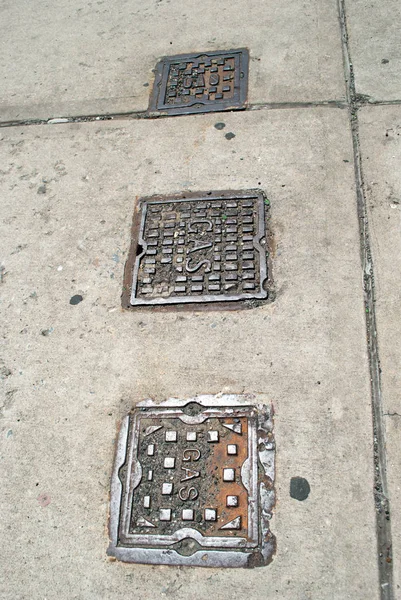 Placas Rua Metálicas Com Padrão — Fotografia de Stock