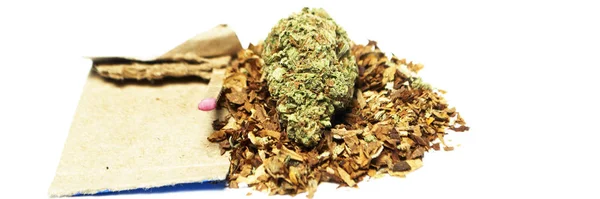 Marihuana Drugs Stilleven Geïsoleerd Witte Achtergrond — Stockfoto