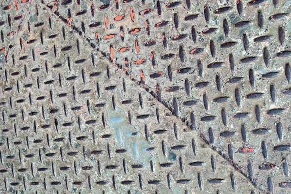 Metallic Street Plate Pattern — Stock Photo, Image