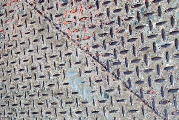 Metallic Street Plate Pattern — Stock Photo, Image