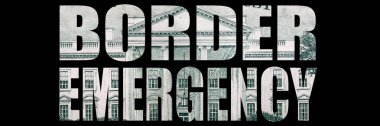 Siyah arka plan üzerinde para ile Sınır acil durum yazı.