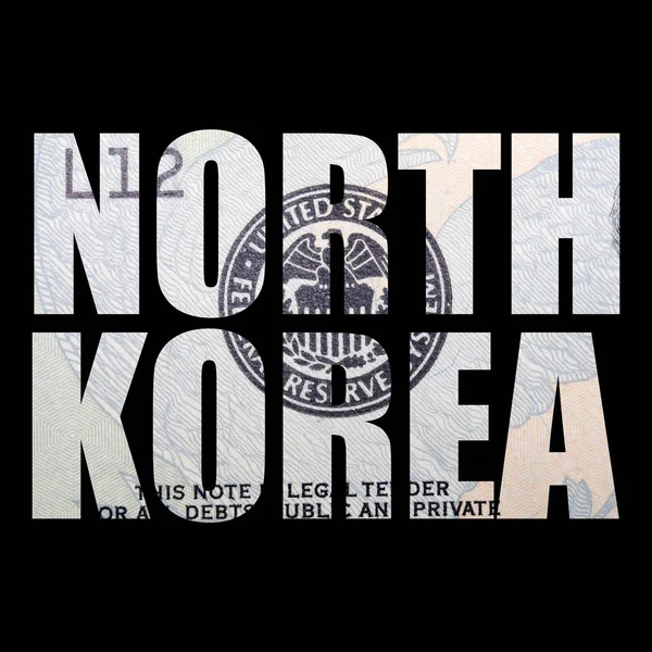 Letteratura Nordcoreana Denaro Sfondo Nero — Foto Stock