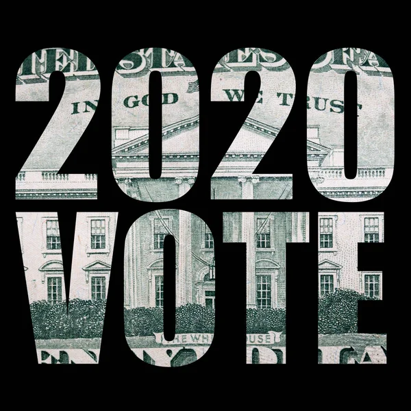 Hlasování 2020 Peníze Černém Pozadí — Stock fotografie